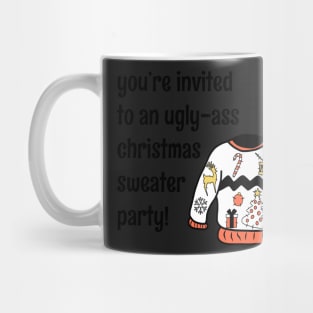 Funny Ugly Christmas Sweater Party Invitation Mug